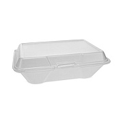 Pactiv Evergreen Foam Hinged Lid Container, Single Tab Lock #205 Utility, 9.2 x 6.5 x 2.8, White, 150/Carton (YTH102050001)