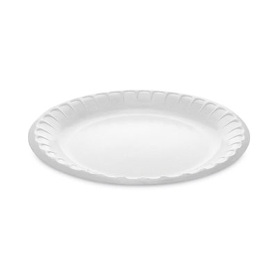 Pactiv Evergreen Placesetter Deluxe Laminated Foam Dinnerware, Plate, 8.88" dia, White, 500/Carton (YTK100090000)