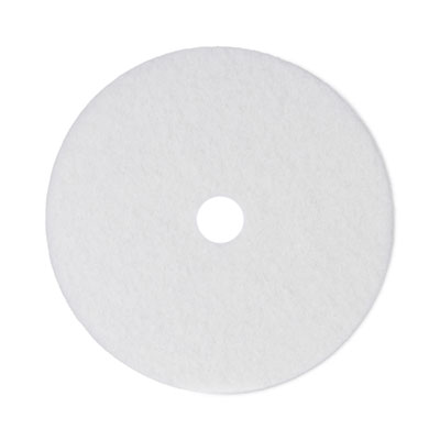Boardwalk Polishing Floor Pads, 24" Diameter, White, 5/Carton (4024WHI)
