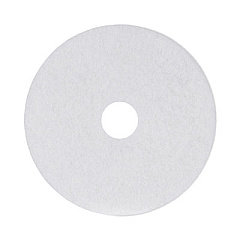 Boardwalk Polishing Floor Pads, 17" Diameter, White, 5/Carton (4017WHI)