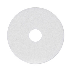 Boardwalk Polishing Floor Pads, 15" Diameter, White, 5/Carton (4015WHI)