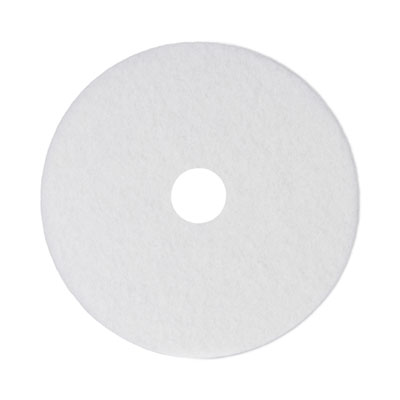 Boardwalk Polishing Floor Pads, 14" Diameter, White, 5/Carton (4014WHI)