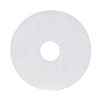 Boardwalk Polishing Floor Pads, 13" Diameter, White, 5/Carton (4013WHI)