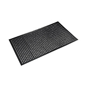 Crown Safewalk-Light Wet/Oily Floor Anti-Fatigue Drainage Mats, 0.5" Thick, 36" x 10 ft, Black Perforated Surface (WSCT31BK)