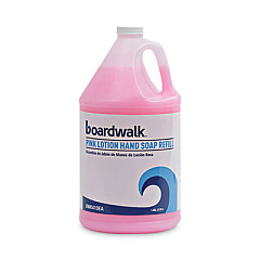 Boardwalk Mild Cleansing Pink Lotion Hand Soap Refill, Cherry Scent, 1 gal Bottle, 4/Carton (410CT)