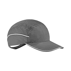 ergodyne Skullerz 8965 Lightweight Bump Cap Hat with LED Lighting, Long Brim, Black (23369)