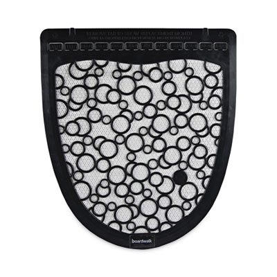 Boardwalk Disposable Urinal Floor Mat 2.0, Shield-Shaped, Black/White Slip-Resistant Surface, 17.5" x 20", 6/Carton (UMBW)