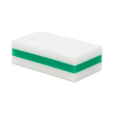 HOSPECO eXpunge Sponges, 4.75 x 2.5, 1.13" Thick, White/Green, 24/Carton (X24PLUS)