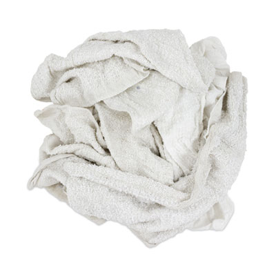HOSPECO New White Economy Terry Rags, White, 10 lb/Carton (53710)