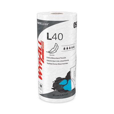 WypAll L40 Towels, Small Roll, 10.4 x 11, White, 70/Roll, 24 Rolls/Carton (05027)