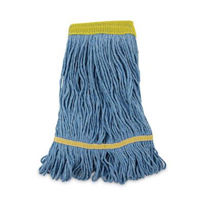 Boardwalk Super Loop Wet Mop Head, Cotton/Synthetic Fiber, 5" Headband, Small Size, Blue, 12/Carton (501BL)