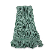Boardwalk Narrowband Looped-End Mop Head, Premium Standard Head, Cotton/Rayon Fiber, Medium, Green, 12/Carton (502GNNB)