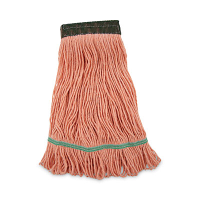 Boardwalk Super Loop Wet Mop Head, Cotton/Synthetic Fiber, 5" Headband, Medium Size, Orange, 12/Carton (502OR)