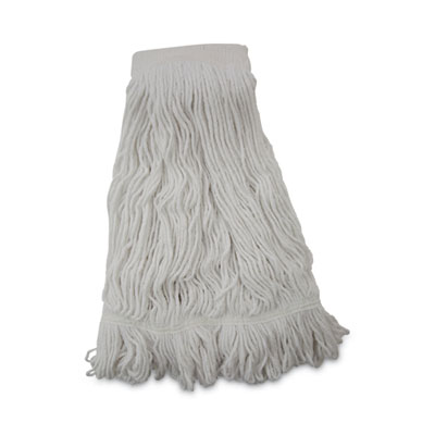 Boardwalk Mop Head, Pro Loop Web/Tailband, Premium Saddleback Head, Rayon, 24 oz., White, 12/Carton (524R)