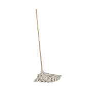 Boardwalk Cotton Deck Mop, #24 White Cotton Head, 50" Wood Handle, 6/Carton (CD50024S)