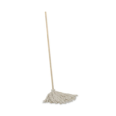 Boardwalk Cotton Deck Mop, #24 White Cotton Head, 50" Wood Handle, 6/Carton (CD50024S)