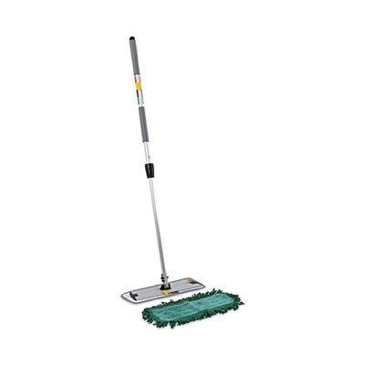 Boardwalk Microfiber Cleaning Kit, 18" Blue/Green Microfiber Head, 35" to 60" Gray Aluminum Handle (MFKIT)