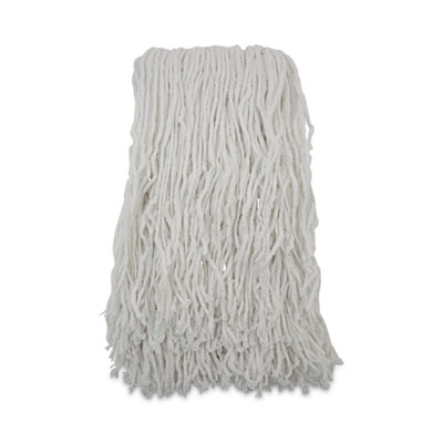 Boardwalk Banded Rayon Cut-End Mop Heads, #24, White, 1.25" Headband, 12/Carton (RM03024S)