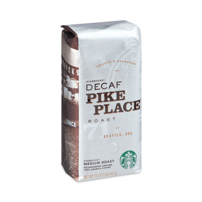 Starbucks Coffee, Pike Place Decaf, 1 lb Bag, 6/Carton (11029358CT)