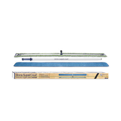 Bona SuperCourt Athletic Floor Care System, 60" Microfiber Head, 66" Silver/Blue Aluminum Handle (WM710013471)