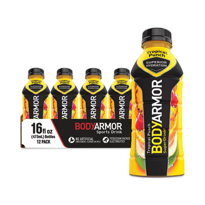 BodyArmor SuperDrink Sports Drink, Tropical Punch, 16 oz Bottle, 12/Pack (10000814)