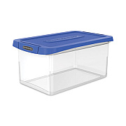 Bankers Box Latch Lid Storage Bin, 22.38" x 14.19" x 10.63", Clear/Blue (86101)