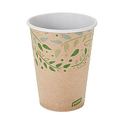 Dixie EcoSmart Recycled Fiber Hot/Cold Cups, 12 oz, Paper, Kraft/Green, 50/Sleeve, 20 Sleeves/Carton (2342R)
