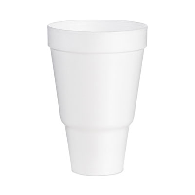 Dart Foam Drink Cups, Tapered Bottom, 32 oz, White, 25/Bag, 20 Bags/Carton (32AJ32)
