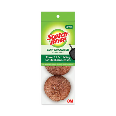 Scotch-Brite Metal Scrubbing Pads, 2.25 x 2.75, Copper, 3/Pack, 8 Packs/Carton (213C)