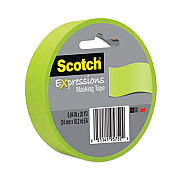 Scotch Expressions Masking Tape, 3" Core, 0.94" x 20 yds, Lemon Lime (3437GRN)