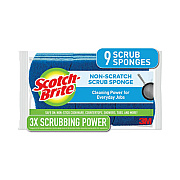 Scotch-Brite Non-Scratch Multi-Purpose Scrub Sponge, 4.4 x 2.6, 0.8" Thick, Blue, 9/Pack (5295)