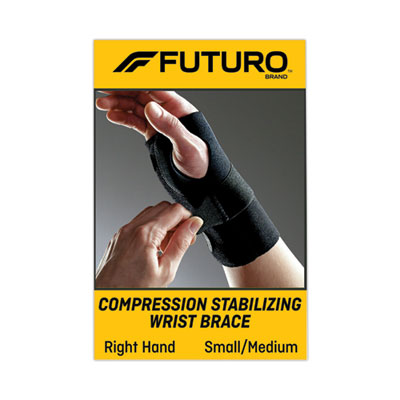 FUTURO Energizing Wrist Support, Small/Medium, Fits Right Wrists 5.5" to 6.75", Black, 12/Carton (48400ENCT)