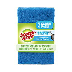 Scotch-Brite Non-Scratch Scour Pads, 3 x 6, Blue, 10/Carton (62310)