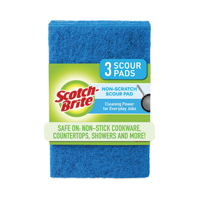 Scotch-Brite Non-Scratch Scour Pads, 3 x 6, Blue, 10/Carton (62310)