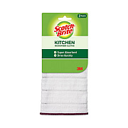 Scotch-Brite Kitchen Cleaning Cloth, Microfiber, 11.4 x 12.4, White, 2/Pack, 12 Packs/Carton (90322)