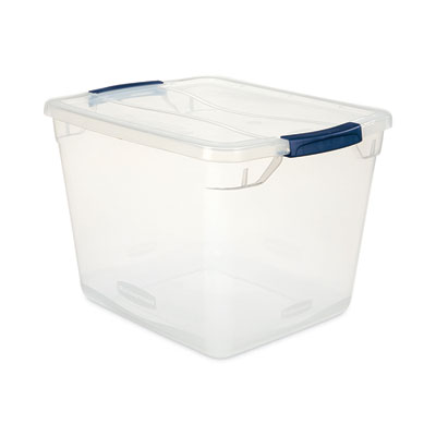 Rubbermaid Clever Store Basic Latch-Lid Container, 7.5 gal, 13.37" x 18.75" x 10.5", Clear (RMCC300014)