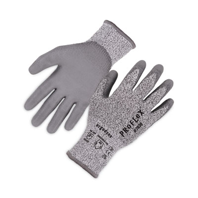 ergodyne ProFlex 7030 ANSI A3 PU Coated CR Gloves, EN388: 4X42C, 9" Long, XX-Large, Gray, Pair (10466)