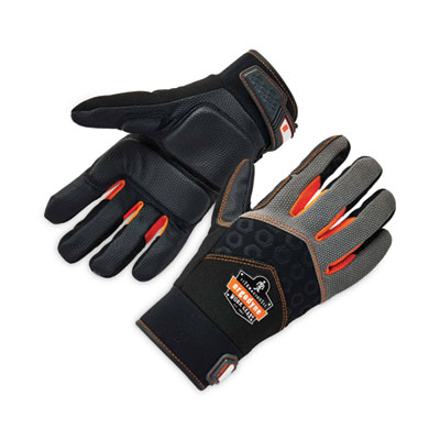 ergodyne ProFlex 9001 Full-Finger Impact Gloves, EN388: 1121X, Medium, Black, Pair (17773)