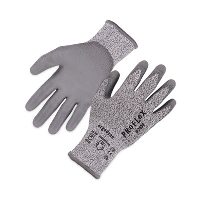 ergodyne ProFlex 7030 ANSI A3 PU Coated CR Gloves, EN388: 4X42C, 9" Long, Medium, Gray, 12 Pairs (10453)