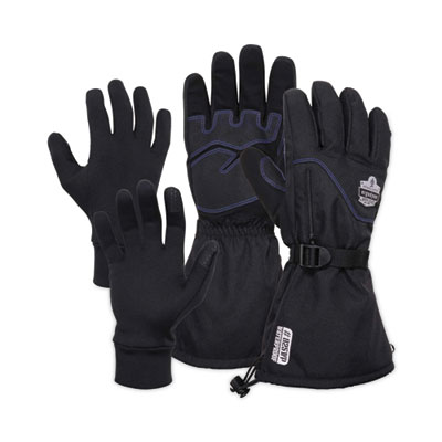 ergodyne ProFlex 825WP Thermal Waterproof Winter Work Gloves, XX-Large, Black, Pair (17606)