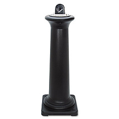Rubbermaid Commercial GroundsKeeper Tuscan Receptacle, 22.05 gal, 13 dia x 38.38h, Black (9W300BLA)