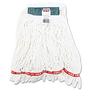 Rubbermaid Commercial Web Foot Shrinkless Looped-End Wet Mop Head, Cotton/Synthetic, Medium, White, 6/Carton (A21206WHICT)