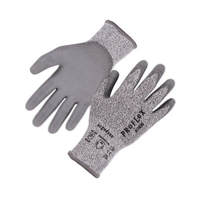 ergodyne ProFlex 7030 ANSI A3 PU Coated CR Gloves, EN388: 4X42C, 9" Long, Large, Gray, 12 Pairs (10454)
