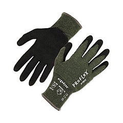 ergodyne ProFlex 7042 ANSI A4 Nitrile-Coated CR Gloves, EN388: 4X41D, 9" Long, Small, Green, Pair (10342)