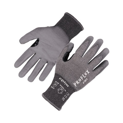 ergodyne ProFlex 7071 ANSI A7 PU Coated CR Gloves, EN388: 4X42F, 9" Long, XX-Large, Gray, Pair (18076)