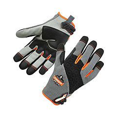 ergodyne ProFlex 710 Heavy-Duty Mechanics Gloves, 9" Long, Small, Gray, Pair (17042)