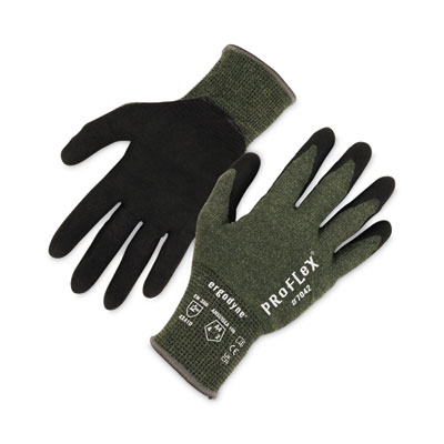 ergodyne ProFlex 7042 ANSI A4 Nitrile-Coated CR Gloves, EN388: 4X41D, 9" Long, Medium, Green, Pair (10343)