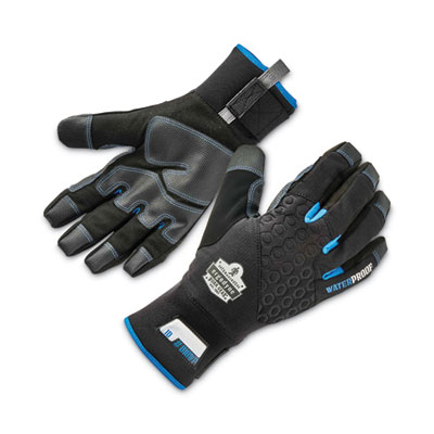 ergodyne ProFlex 818WP Thermal WP Gloves with Tena-Grip, EN388: 3423X, 9" Long, Medium, Black, Pair (17383)