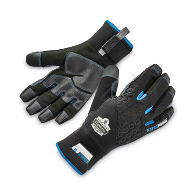ergodyne ProFlex 818WP Thermal WP Gloves with Tena-Grip, EN388: 3423X, 9" Long, Small, Black, Pair (17382)