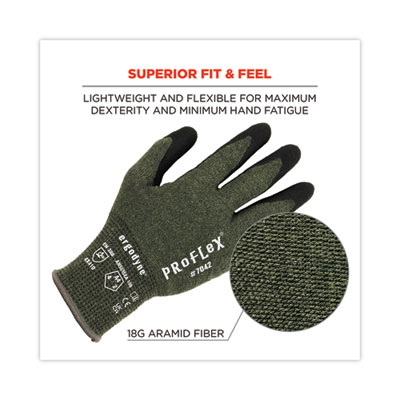 ergodyne ProFlex 7042 ANSI A4 Nitrile-Coated CR Gloves, EN388: 4X41D, 9" Long, XX-Large, Green, Pair (10346)